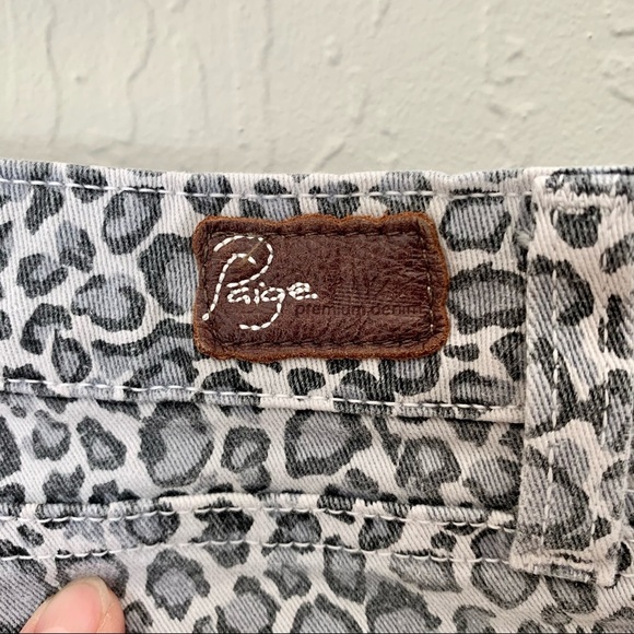 PAIGE Peg Skinny Jeans Grey Animal Print Mid-Rise Ankle Stretch Size 30 - Picture 10 of 14